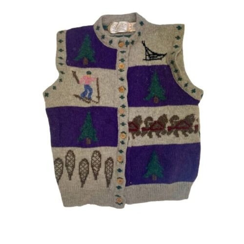 Susan Bristol Vintage Winter Ski Sweater Vest